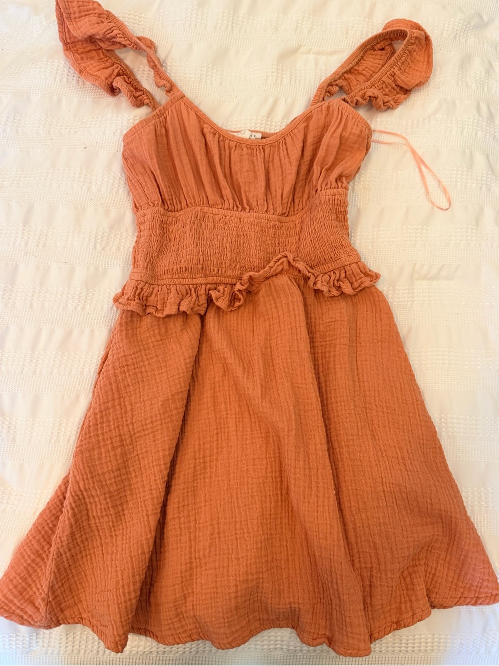 Socialite Girls Rust Orange Smocked Sundress